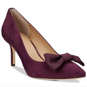 Lauren Ralph Lauren Pointed Toe Suede Pumps Bow Accent